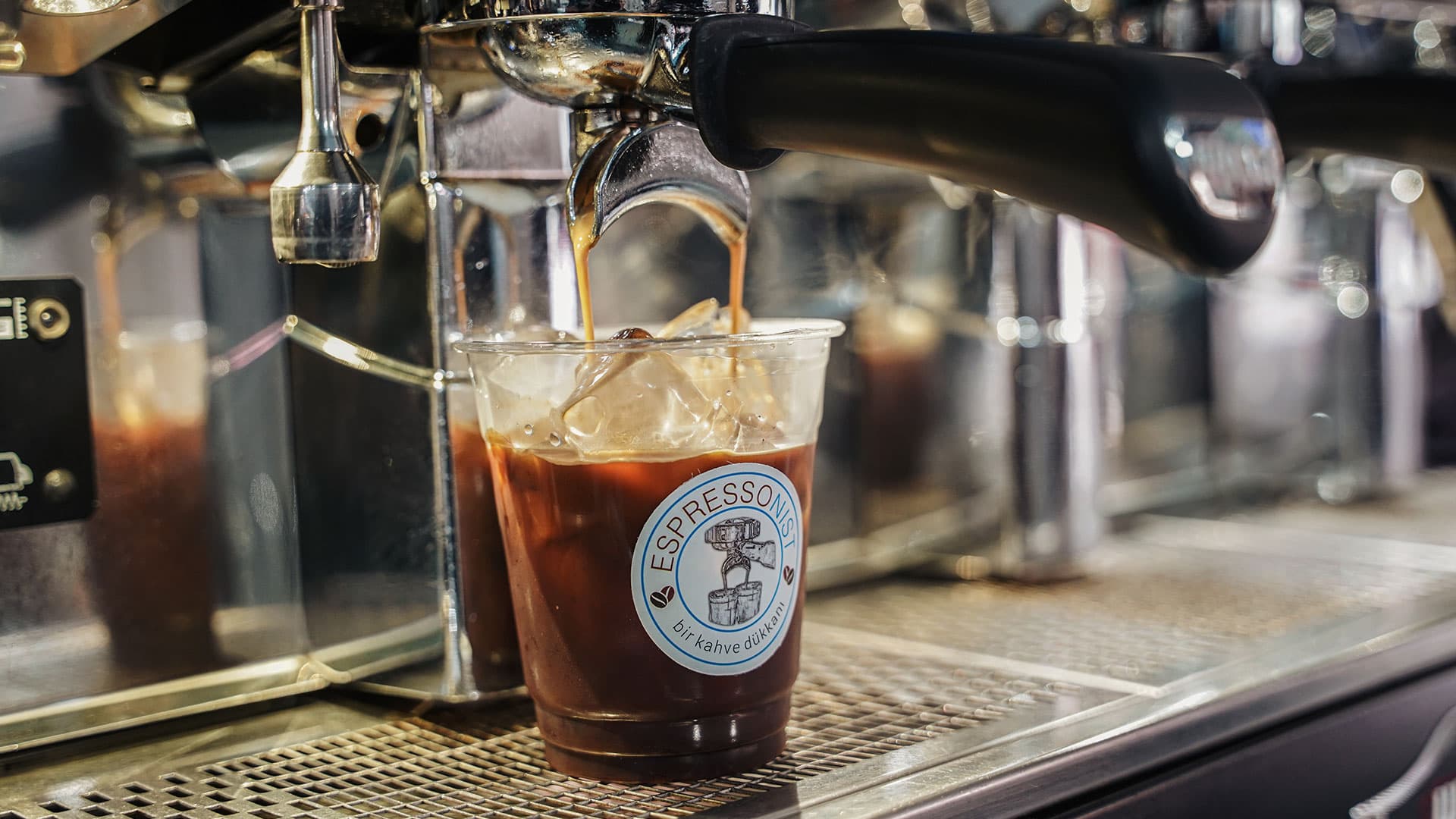 Person at coffee counter