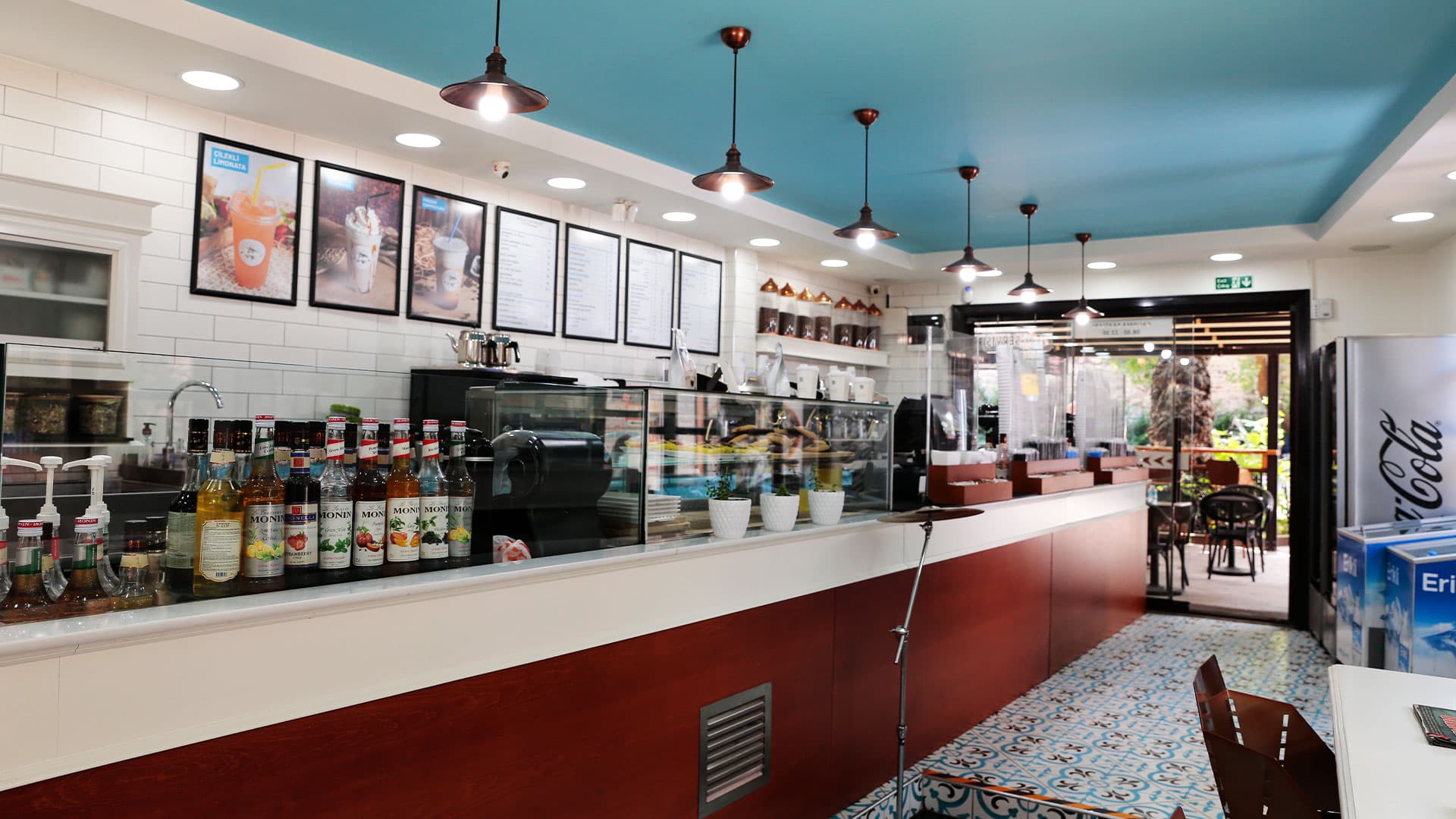 Barista operating espresso machine